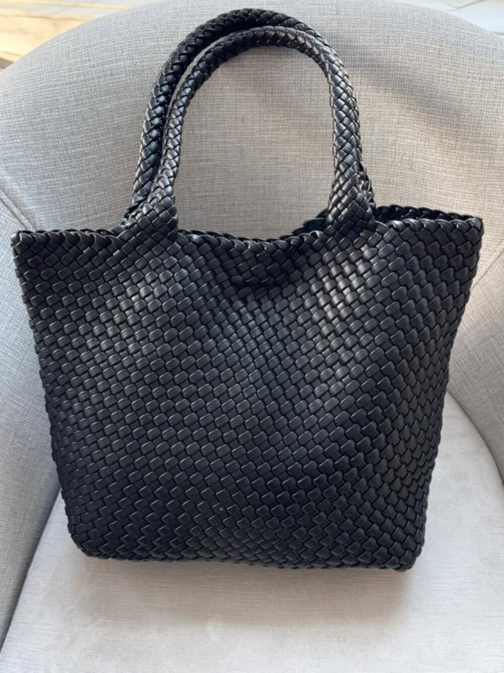 Brand New Woven Tote Faux Leather Handbag